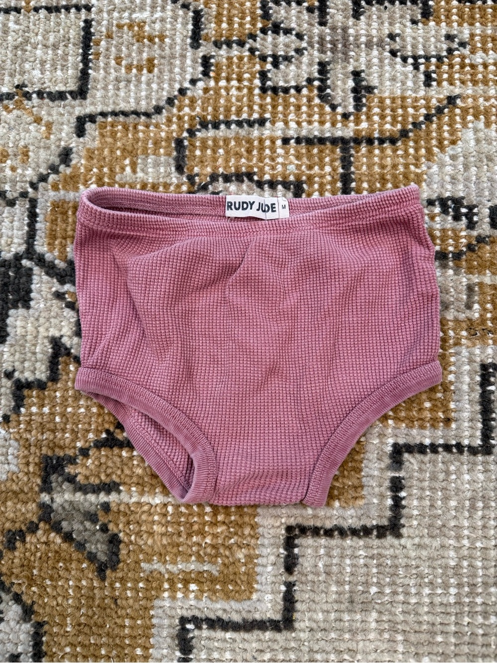 Rudy Jude Dusty Rose Ribbed High-Waist Kids Bottoms